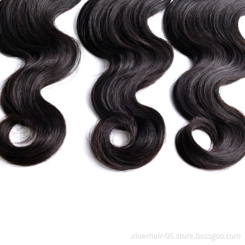 100% Human Hair With Lace Frontal Closure Weave Raw Mink Brazilian Bundles Cuticle Aligned Virgin Human Hair Extension